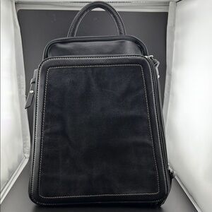 Tignanello Black Leather Backpack